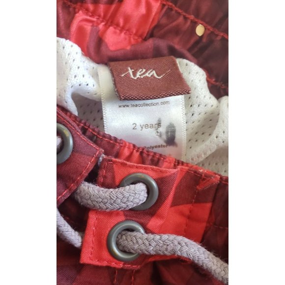 Tea Swim Shorts Boys Toddler Size 2y Swimwear Red Board Trunks Stripes Stars - Picture 3 of 3
